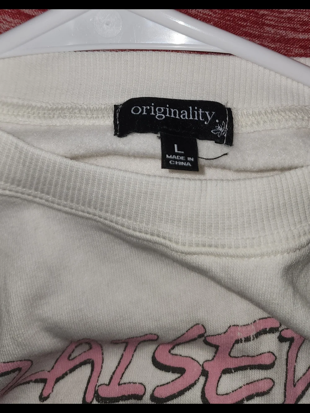 Raised On Taylor Kids Graphic Sweatshirt - White with Pink & Blue Sz Lrg NWT